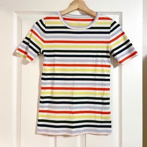 J. Crew perfect fit tee in multi stripe (Size S)